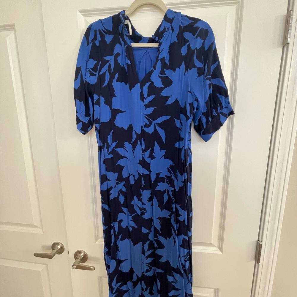 ANTHROPOLOGIE Blue Floral Midi/Maxi Dress